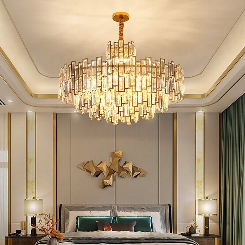 Lucienne Chandelier — Postmodern Golden Crystal Pendant Light