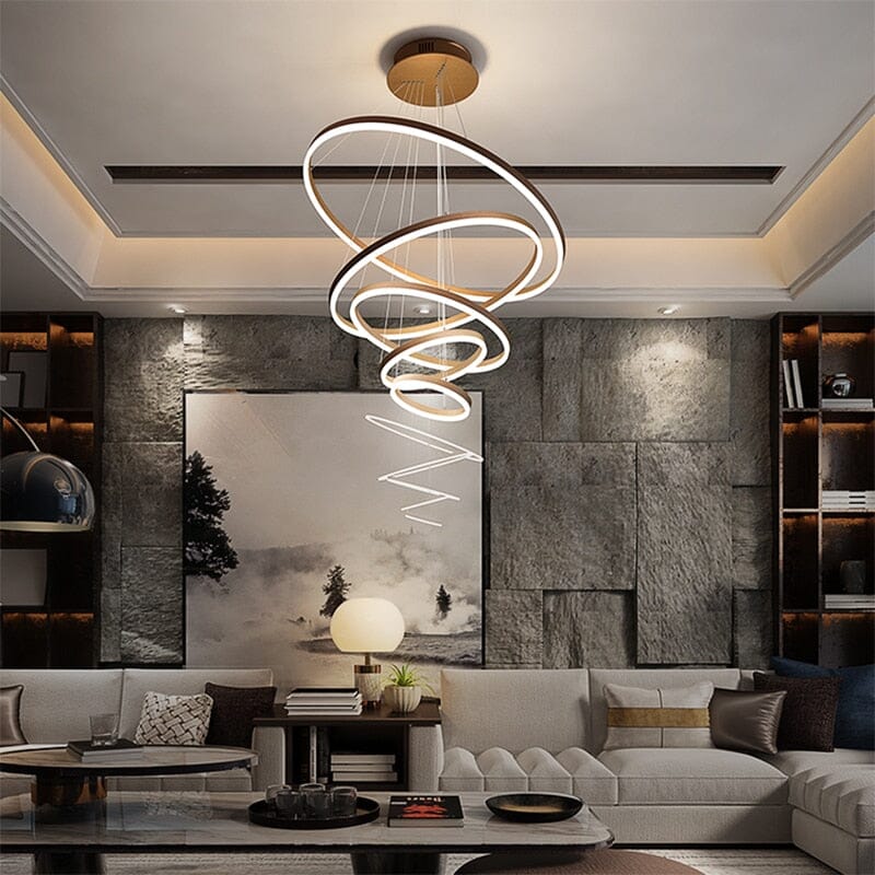 Candeeiro de teto de argolas LED Olympus — disponível com 3 ou 6 argolas