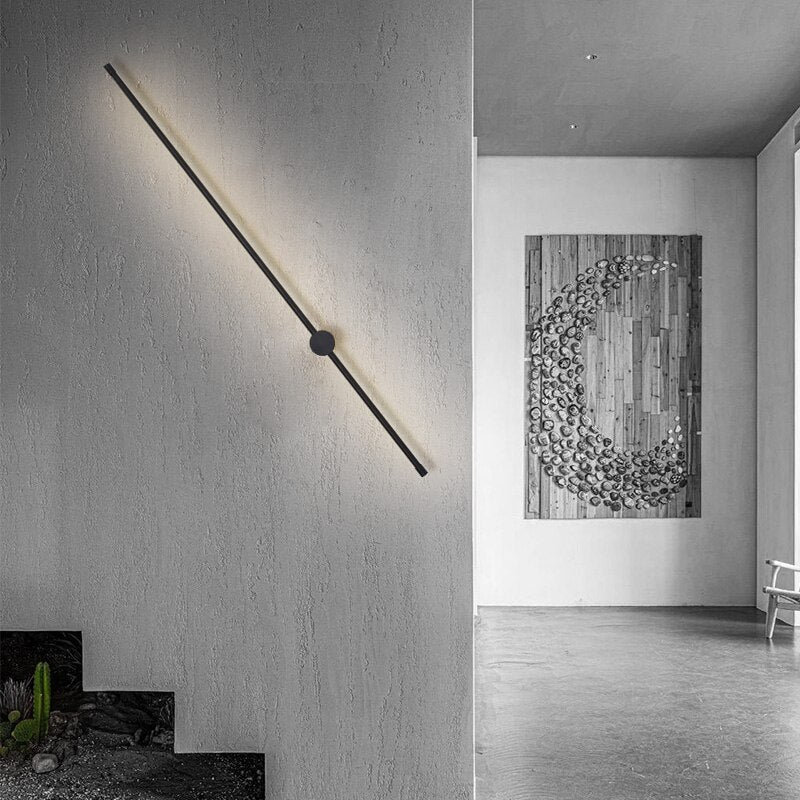 Modern minimalistisk LED-vägglampa, guld eller svart, AC85-265V