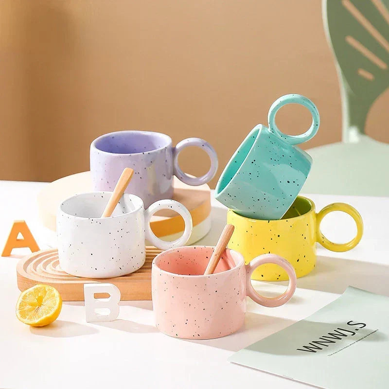 Cremaly 300ml Customizable Ceramic Coffee Mug — Ergonomic Grip