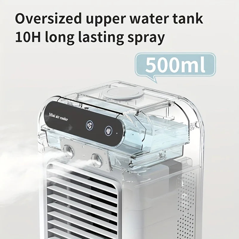 Mini-USB-luchtkoeler met ventilator - watertank, nevelverstuiving met twee snelheden