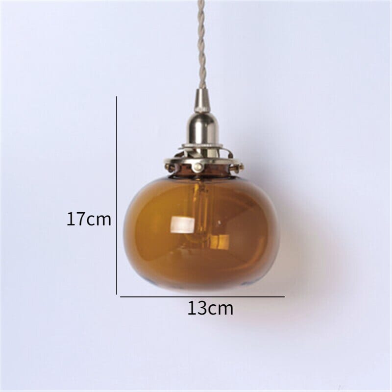 Lyra Vintage Pendelleuchte mit handgefertigtem farbigem Glas