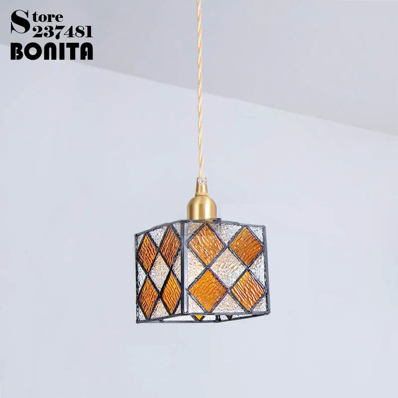 PrismCube Glass Pendant Light For Retro Style Home Decor