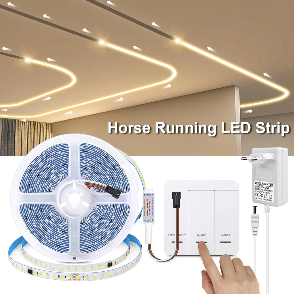 Vrimlo 10 Meter LED-vægbånd med galopperende hestevæddeløb