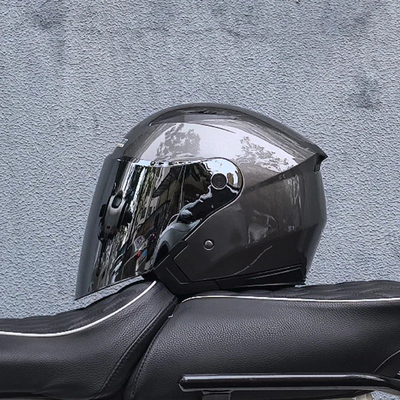 スリークォーター バイクヘルメット — ダブルバイザー、軽量1050g