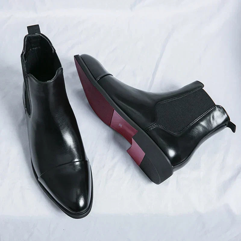 ANNIBALE CARRACCI Genuine Leather Chelsea Boots — Classic Style