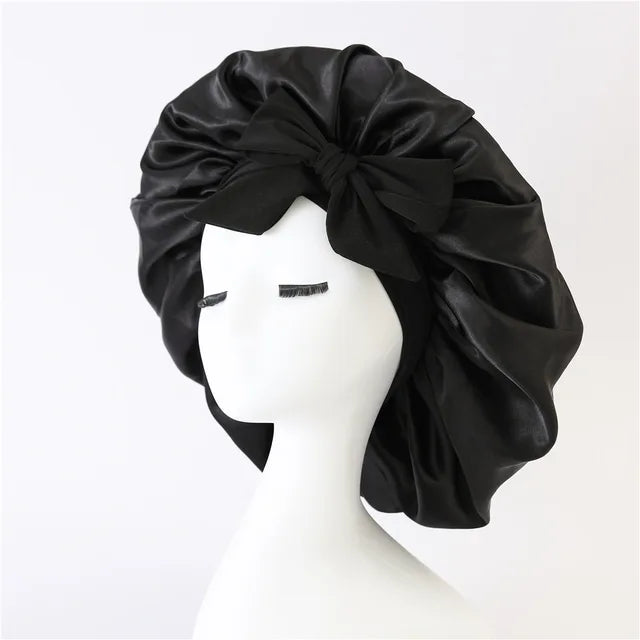 Bonnet en satin de soie — contrôle des frisottis et protection des cheveux