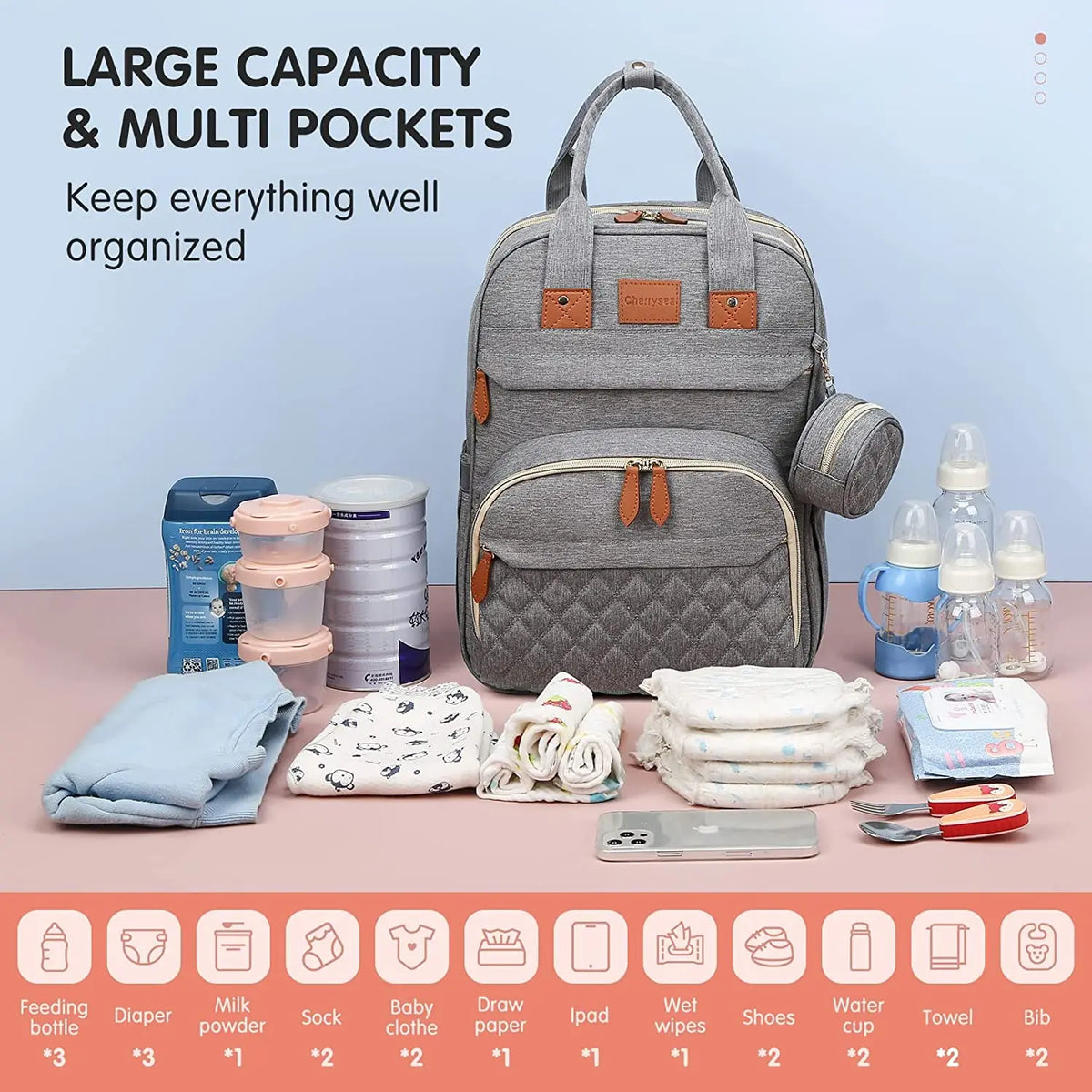 BabyNest Bag 3-in-1 Diaper Bag — Portable Baby Bed, USB Port