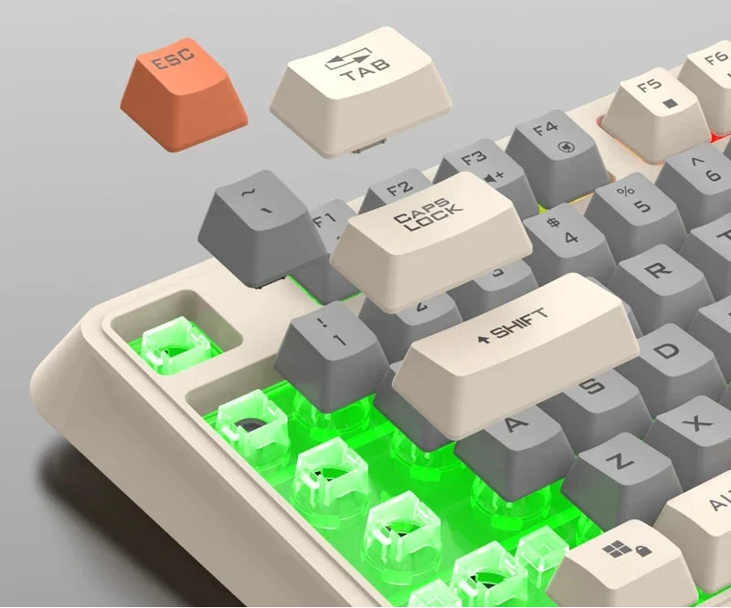 Clavier de jeu LUNA K82 à 94 touches RGB — filaire, éclairage arc-en-ciel, molette de volume