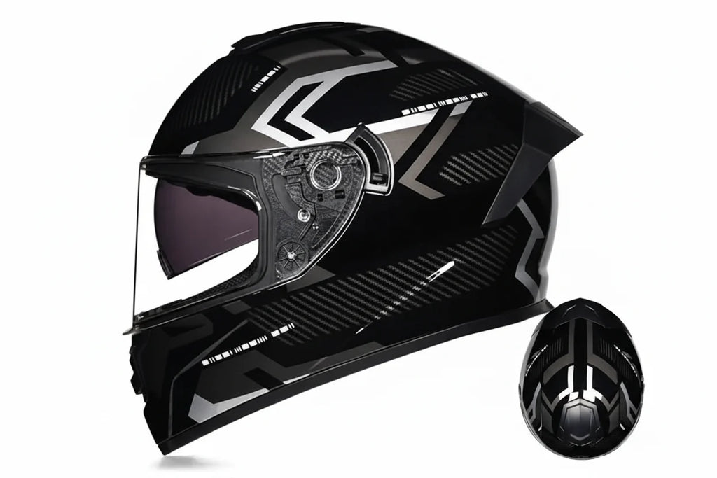 Capacete Integral LVS-701 — Sistema de Viseira Dupla, Proteção Térmica para o Inverno