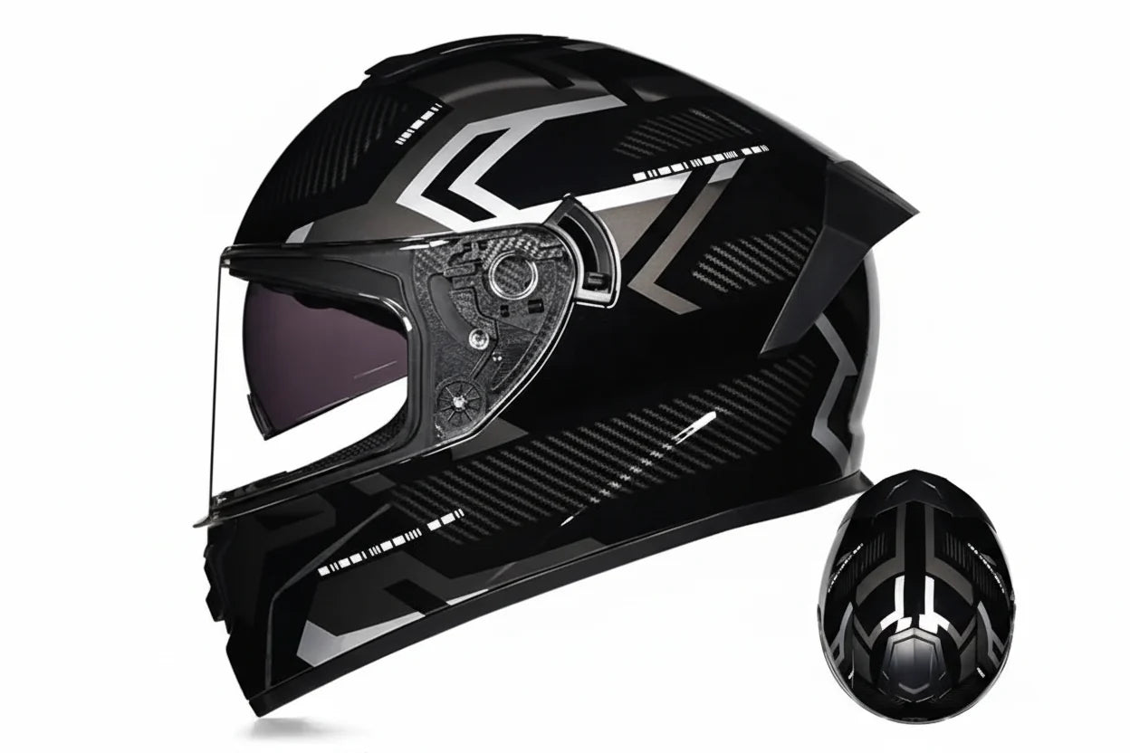 Capacete Integral LVS-701 — Sistema de Viseira Dupla, Proteção Térmica para o Inverno