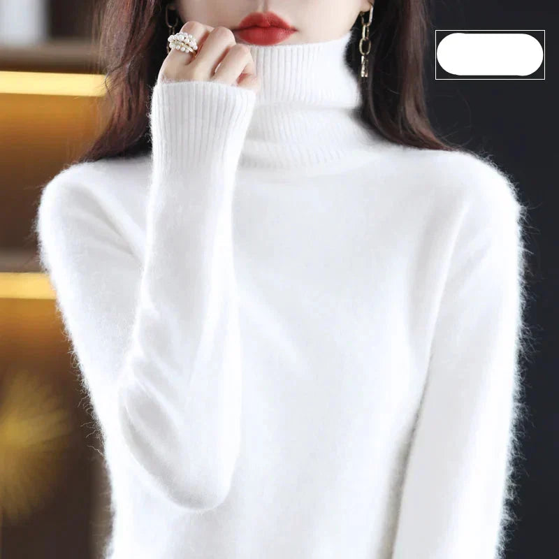 Emma-Pullover mit hohem Kragen aus 100 % reinem Kaschmir — Figurbetonte Silhouette