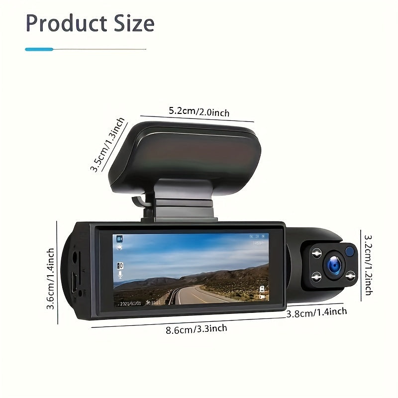 1080P-WLAN-Dashcam mit zwei Kameras – IR-Nachtsicht, Schleifenaufnahme