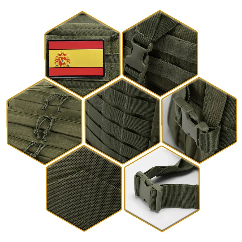 Rucsac tactic MOLLE de 45L — capacitate mare, suporturi pentru pahare
