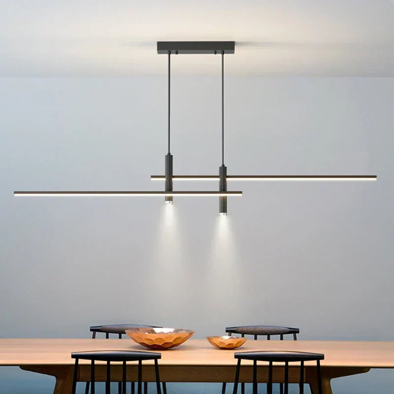 Modern LED Linear Pendant Light — Nordic Style, Warm Glow