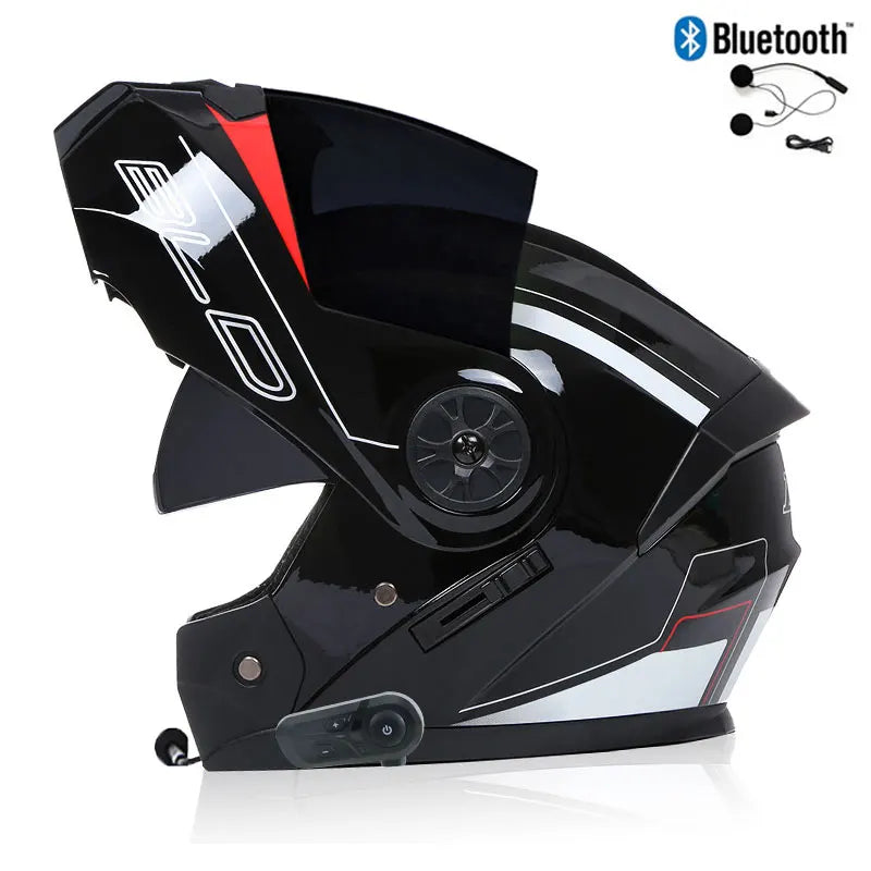 Modular Bluetooth Motorcycle Helmet — Flip-Up Chin Bar, Built-In Sun Visor