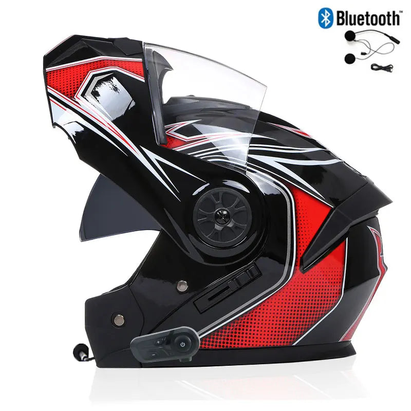 Modular Bluetooth Motorcycle Helmet — Flip-Up Chin Bar, Built-In Sun Visor