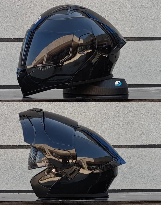 フリップフロント式フルフェイスバイクヘルメット — DOT認証デュアルレンズシールド