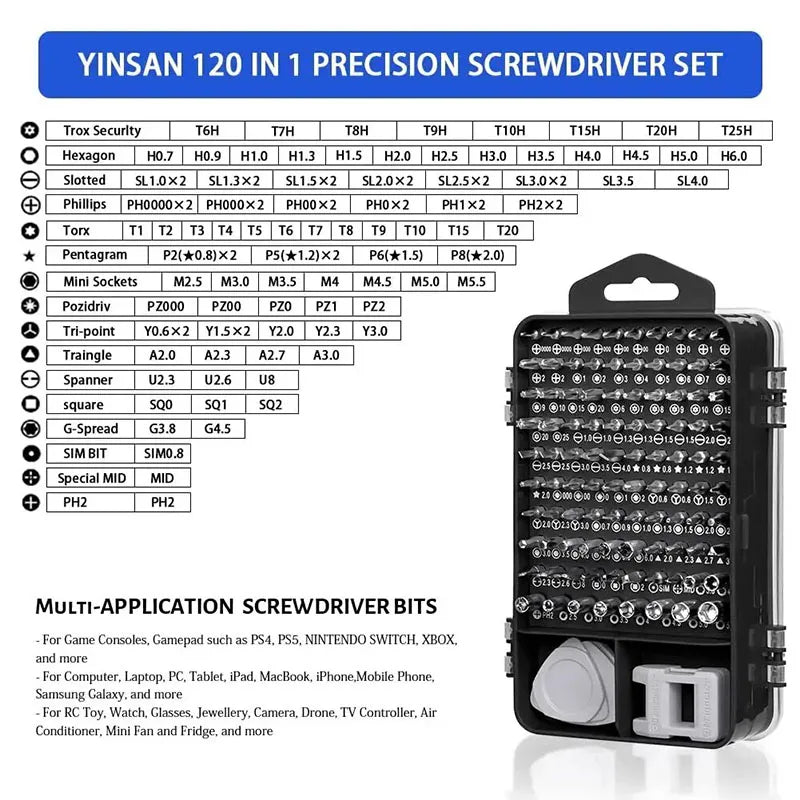 115-in-1 Precision Screwdriver Set — Electronics Repair Kit
