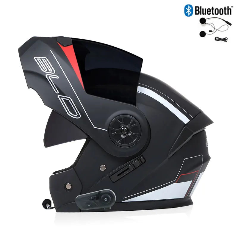 Modular Bluetooth Motorcycle Helmet — Flip-Up Chin Bar, Built-In Sun Visor