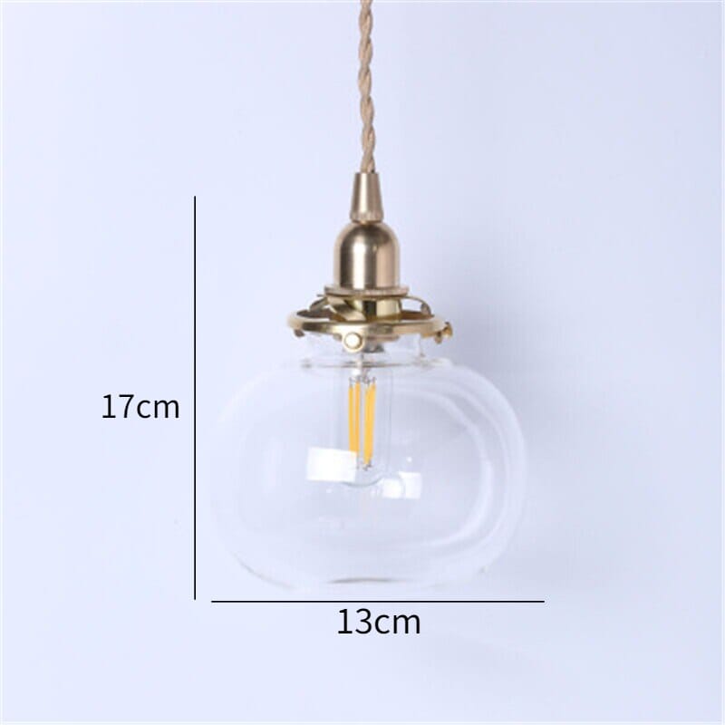 Lyra Vintage Pendelleuchte mit handgefertigtem farbigem Glas
