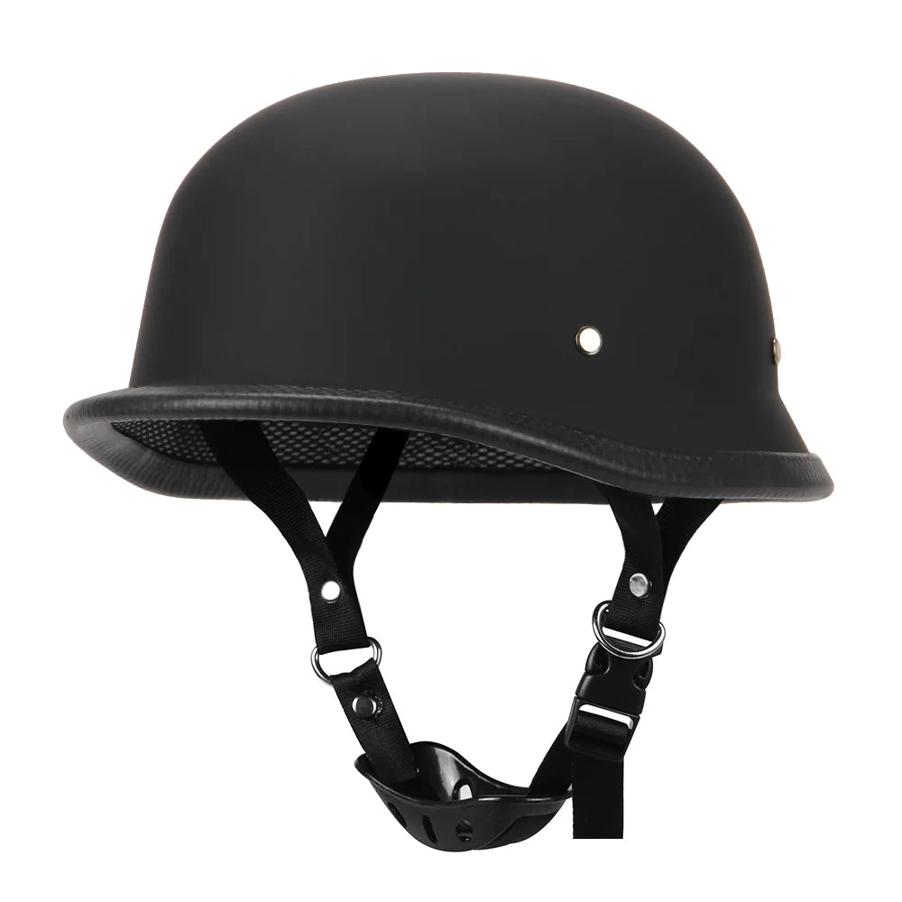 Vintage German Style Half Helmet — Lightweight ABS Shell, Quick Release Buckle, DOT ECE Certified