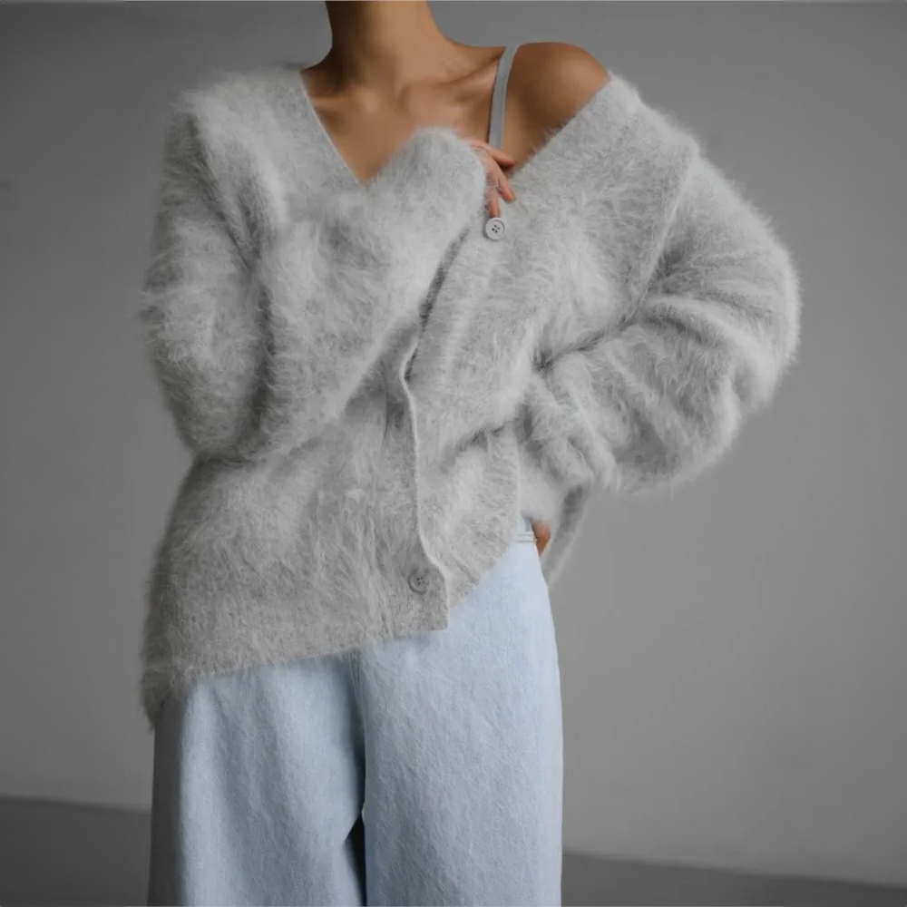 Cardigan in cashmere HAILEY — maglione comodo e morbido da indossare a strati