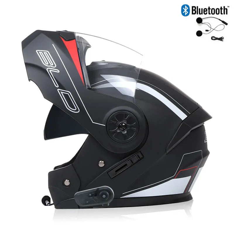 Modular Bluetooth Motorcycle Helmet — Flip-Up Chin Bar, Built-In Sun Visor