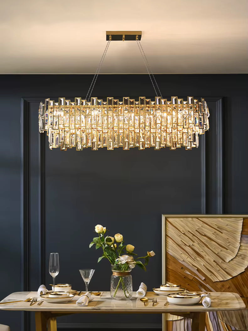 Lucienne Chandelier — Postmodern Golden Crystal Pendant Light
