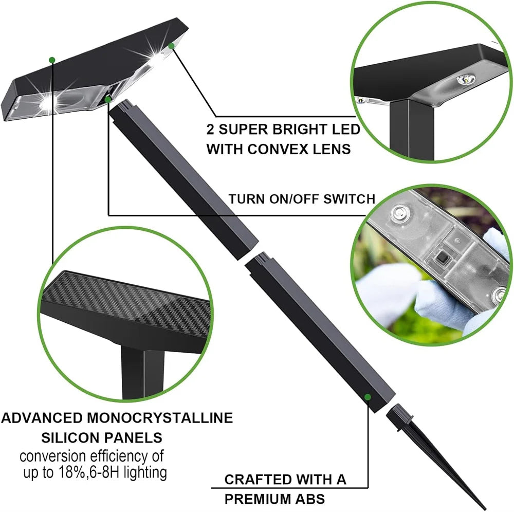 Lampade solari LED da vialetto — Lampade impermeabili per paesaggi esterni
