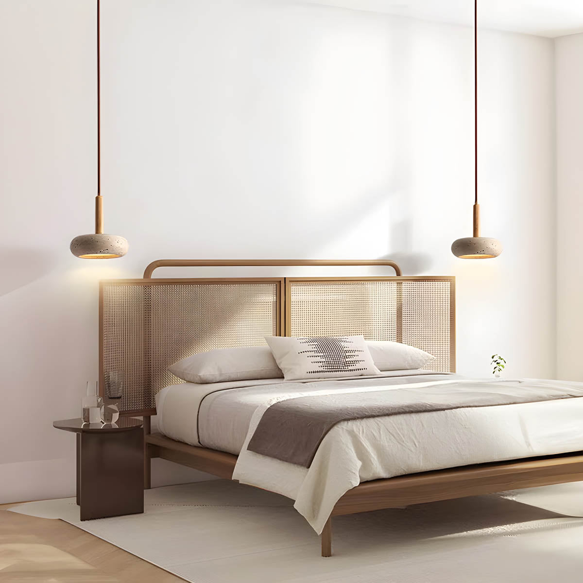 LustreStone Yellow Travertine Pendant Lamp — Distinctive Stone Fixture, Warm Glow