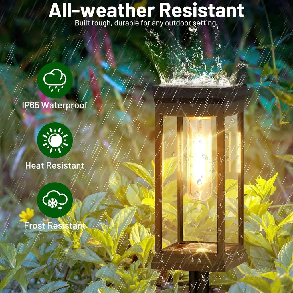 4 stuks zonnepadverlichting — waterdichte LED-lampen voor tuinpaden