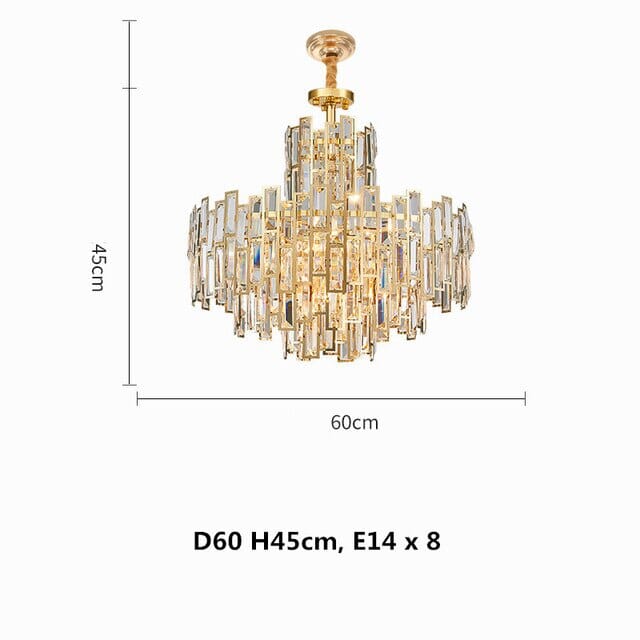 Lucienne Chandelier — Postmodern Golden Crystal Pendant Light