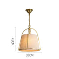 Elara Pendant Light In Beige Fabric With Brass Frame