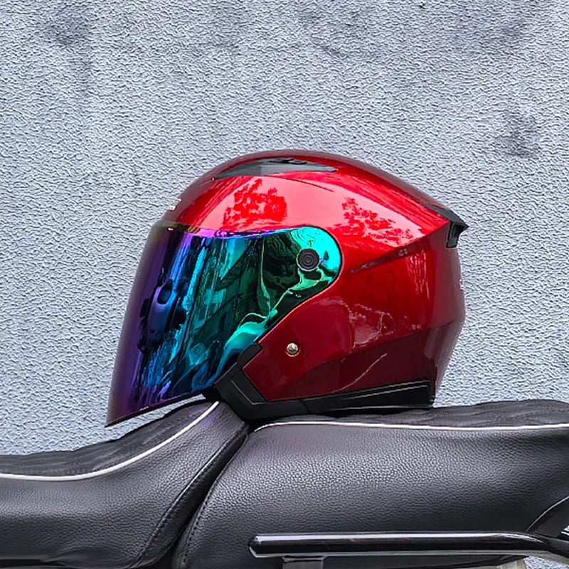 スリークォーター バイクヘルメット — ダブルバイザー、軽量1050g