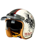 Vintage Jet Open Face Motorcycle Helmet — Sun Visor Included