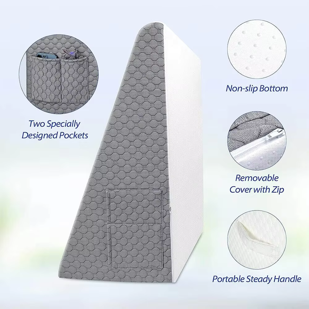 Pernă ergonomică tip pană AeroRise — suport pentru gât și coloană vertebrală