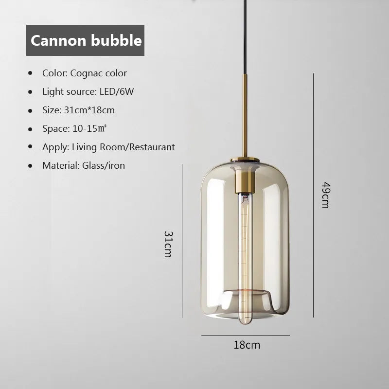 Industriële Nordic hanglamp van glas en led - modern luxearmatuur
