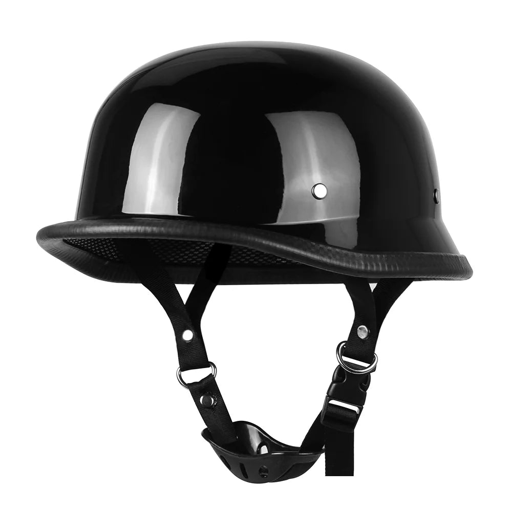Vintage German Style Half Helmet — Lightweight ABS Shell, Quick Release Buckle, DOT ECE Certified