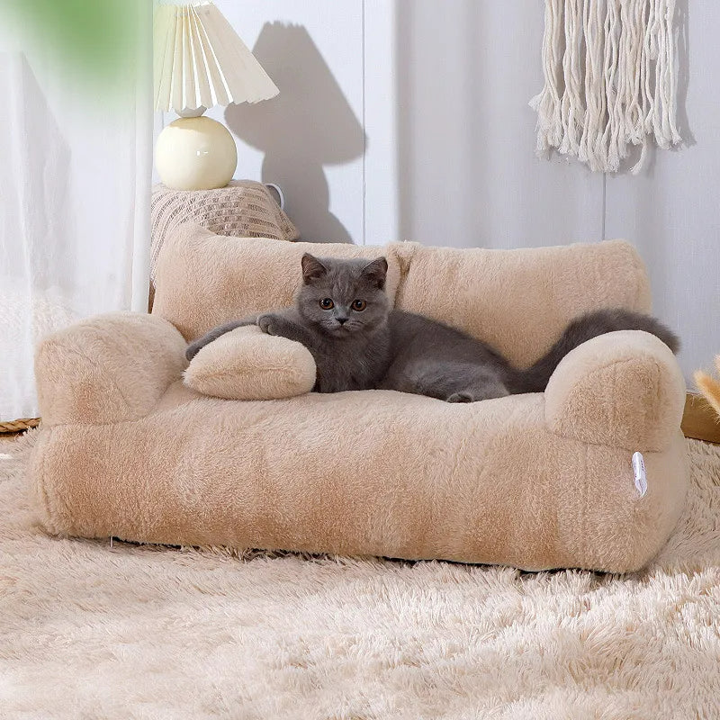 Canapé apaisant pour animaux - panier anti-anxiété à rebord surélevé