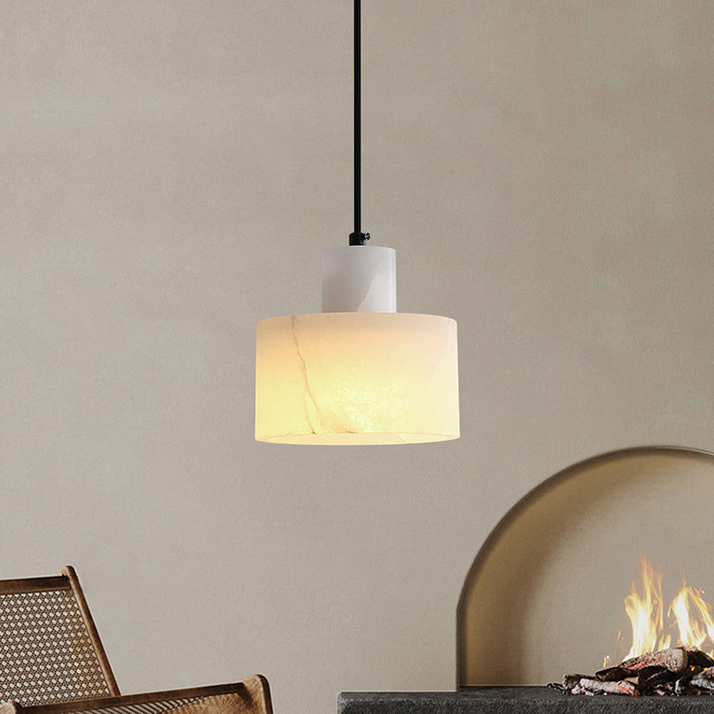 Virel Nordic Pendant Light With White Marble In Minimalist Design