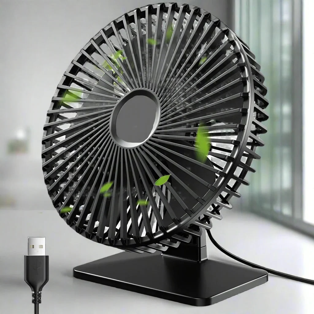 מאוורר שולחני USB Luna Breeze — שקט במיוחד, 4 מהירויות, תנודה של 90°