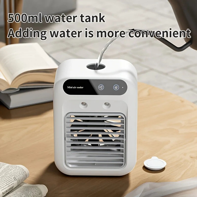 Mini-USB-luchtkoeler met ventilator - watertank, nevelverstuiving met twee snelheden