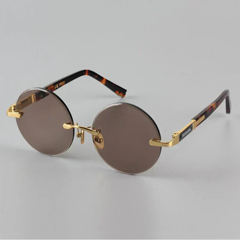 Kristallklare rahmenlose Sonnenbrille — UV400-Antireflexgläser