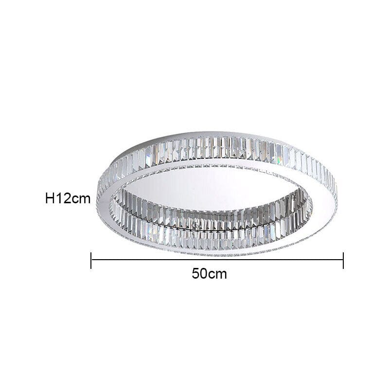 Lampe lustre circulaire en cristal Penelope - éclairage doux et romantique