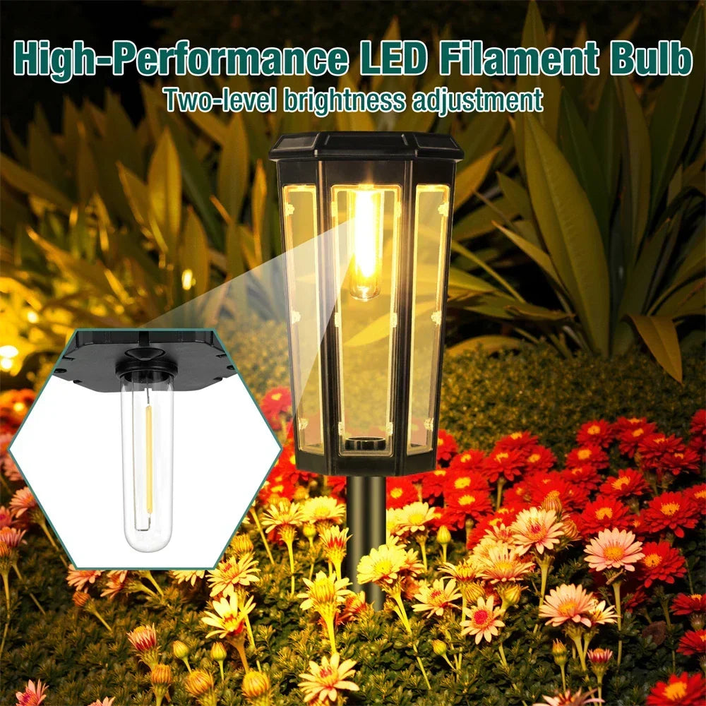 Lampade solari impermeabili da vialetto — Lanterne LED da giardino