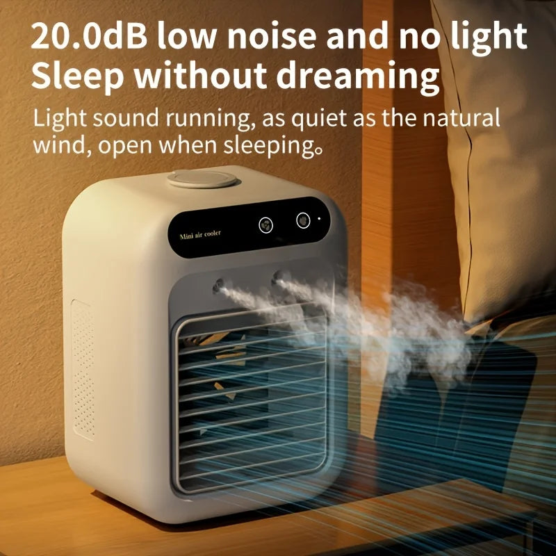 Mini-USB-luchtkoeler met ventilator - watertank, nevelverstuiving met twee snelheden
