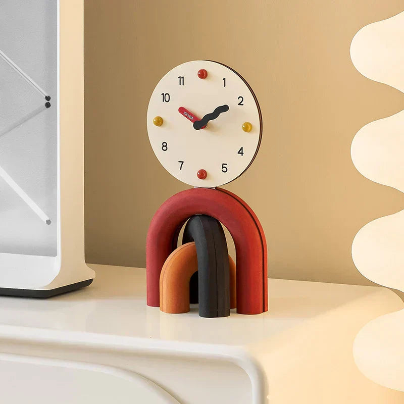 Reloj de escritorio nórdico LumenArc — Diseño elegante y estilizado, dos acabados