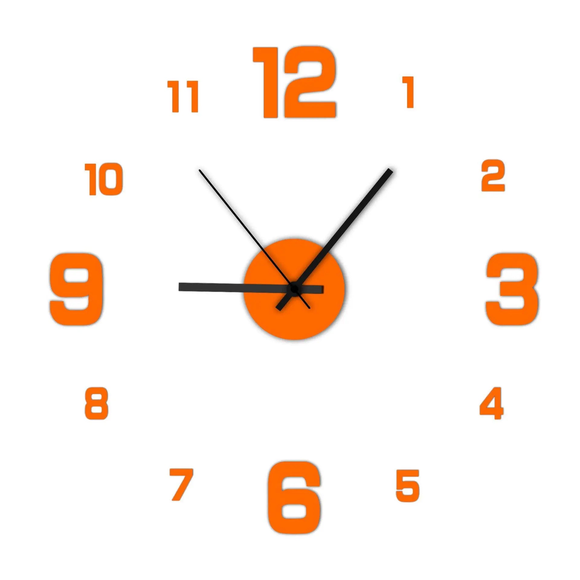 Sleek Frameless Wall Clock With Big Dial And Bold Hands