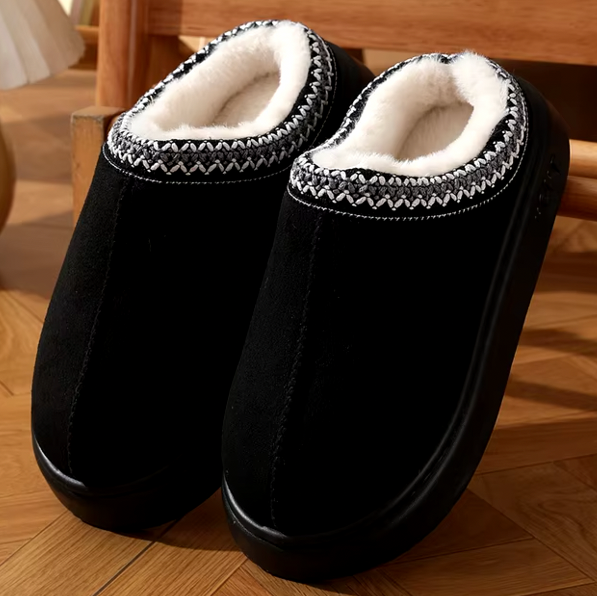 Chaussons unisexes en véritable peau de mouton — Doublure épaisse en laine